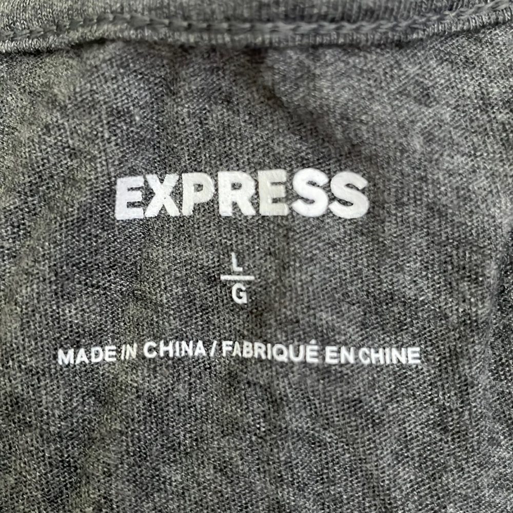 Express Gray Racerback Tank Large - Picture 2 of 3